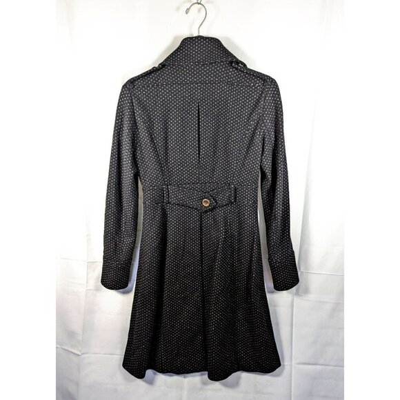 Diane von Furstenberg Black Multi Princess Buttercup Coat Wool Military Size 6 - Picture 3 of 7